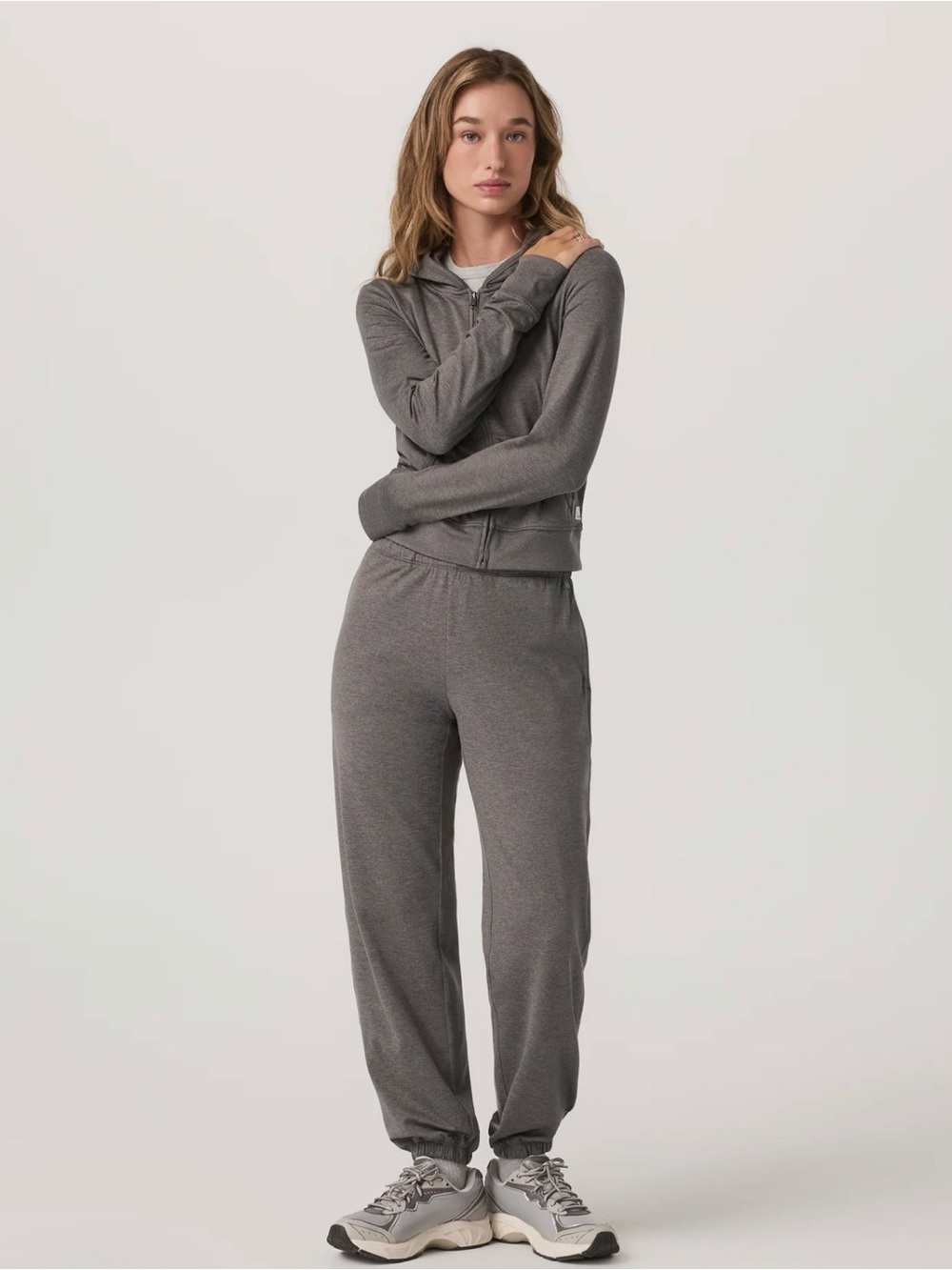 Set: NWT Vuori Mini FZ Hoodie sz L & Halo Modern Sweatpant sz M in Chai Heather